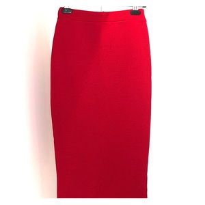 Missguided Red over the knee pencil skirt